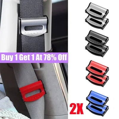 2PCS Car Safety Seat Belt Clip Adjuster Buckle Strap Stopper Clamps Safe Comfort • £2.99