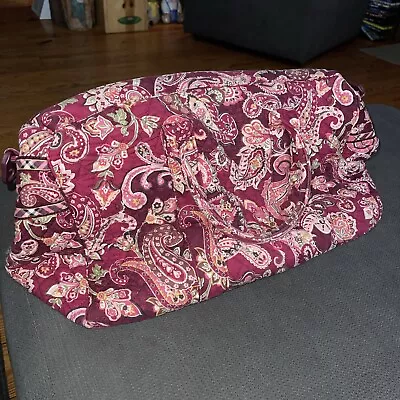 Vera Bradley Large Duffel 26” Weekender Bag Retired Maroon • $10.56