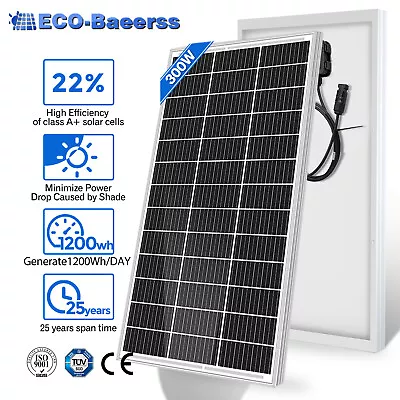 300W Solar Panel 12V Monocrystalline Solar Panel For Home RV Trailer Off Grid • $158.39