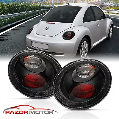 1998-2005 Fit Volkswagen VW Beetle Black Euro Rear Brake Tail Lights Pair Lamps • $59.96