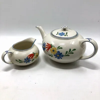 €✅❤️✅L. Vintage Schonwald  Germany Teapot White W Lid & Creamer • $34.99