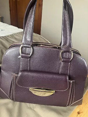 Beautiful Purple Leather Lancel ‘Adjani Grande Modele’ Handbag With Dust Cover. • £300