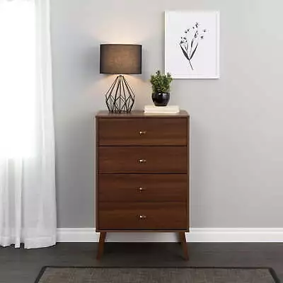 Milo Mid Century Modern 4-Drawer Vertical Chest Cherry • $148.66