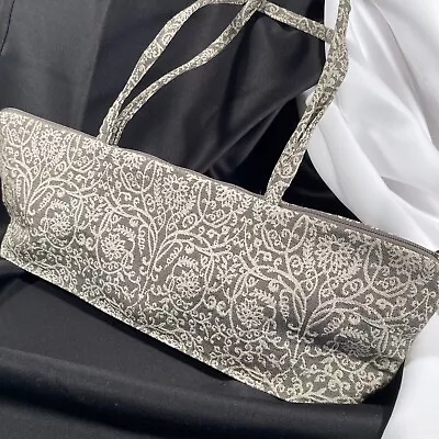 Maruca Designs Baguette Style Hand Shoulder Bag Gray Cream Tapestry Floral • $20