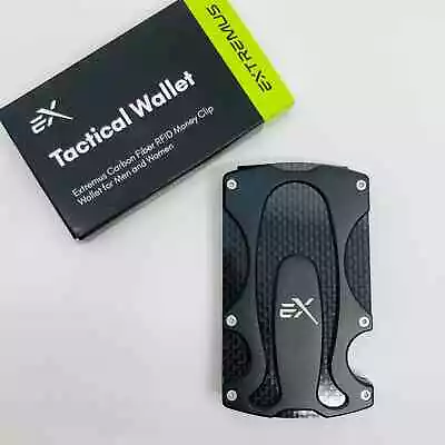 Extremus Tactical Wallet RFID Blocking Money Clip Carbon Fiber Stainless Steel • $24.99