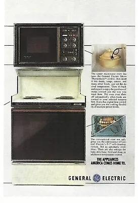 1978 General Electric Range And Microwave Combo Vintage Color Print Ad • $9.99