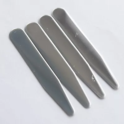 4 X CUTAWAY Collar Stays Stiffeners Stainless Steel FACTORY SECONDS 55mm X 9mm • £6.99