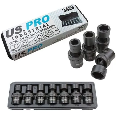 1/2  Drive WOBBLE JOINT IMPACT SOCKET SET By US PRO INDUSTRIAL Metric UJ Sockets • £49.99