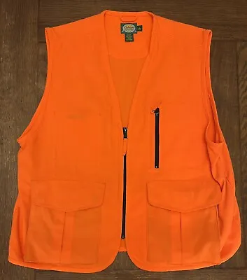 $29.90 • Buy Cabela's Blaze Orange Acrylic Full Zip Hunting Vest W 3 Outer Pockets EUC