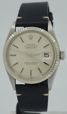 Rolex Ref 1601 St/WG Auto 36mm Silver Dial Oyster Perpetual Datejust On Strap • $6600