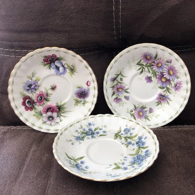 $15.70 • Buy Lot Of 3 Royal Albert Flower Of The Month  Saucer July August September