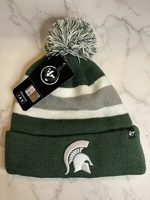 New ‘47 Michigan State University Spartans Beanie Knit Hat W/ Tags Pom NWT Logo • $12.99
