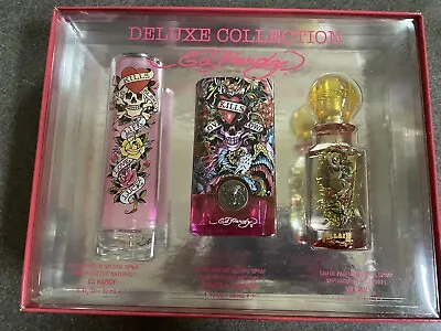 NIB Ed Hardy Deluxe Collection Parfum Spray Set Villain Hearts & Daggers • $175