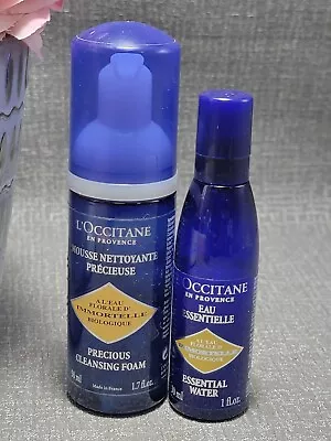 2 Pc Set L'Occitane Immortelle Precious Cleansing Foam 1.7 +Essential Water 1 Oz • $21.95