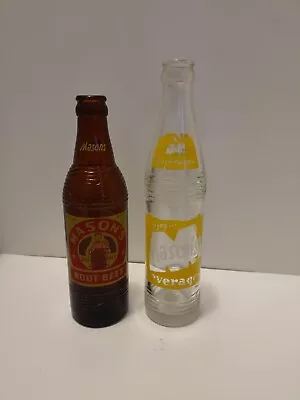 Vintage Masons Root Beer Muncie Indiana Amber Glass Bottle Lot... 10oz. • $6.50