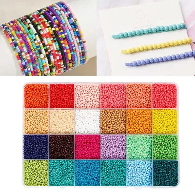 £7.70 • Buy 2mm Glass Seed Beads Pony Bead Kit Jewelry Bracelet Earrings Necklace Making Set