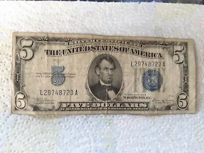 2-1934 5 Dollar Silver Certificate • $10