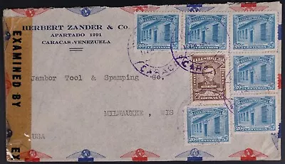 MayfairStamps Venezuela 1940s Hebert Zander & Co. Caracas Censored To Milwaukee • $1