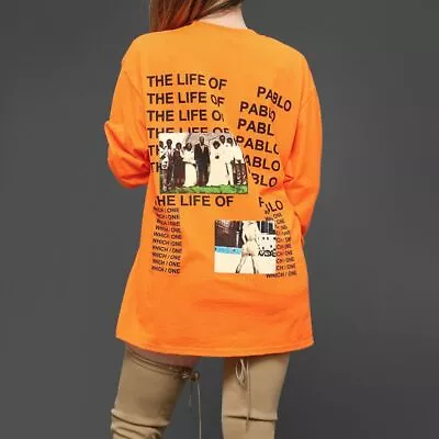 Kanye West Rare The Life Of Pablo Album Merch Orange Long Sleeve Tee T-Shirt Top • £39.99