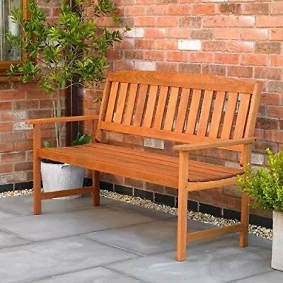 3 Seater Wooden Bench Outdoor Garden Furniture Hardwood Patio Chair Picnic 145cm • £119.99