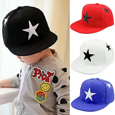 £7.69 • Buy Kids Star Baseball Cap Boys Girls Adjustable Childrens Snapback Summer Sun Hat