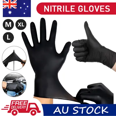 100-1000pcs Disposable Nitrile Gloves Black Mechanic Blend Powder Free Industry • $12.50