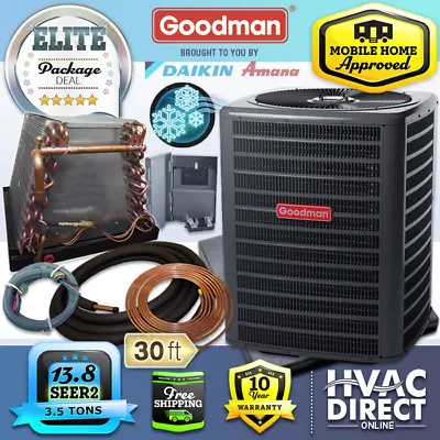 3.5 Ton 13.8 SEER2 Goodman Mobile Home AC + Coil W/Install Kit • $2930.75