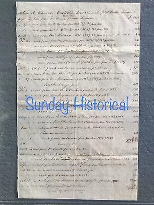 1848 Christ Church Eastville Va Pew Tax Record Col. John Leatherbury • $471.02