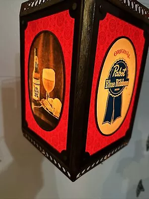 1960’s Pabst Blue Ribbon PBR Beer Rotating Hanging 4 Sided Light Motion Sign • $275