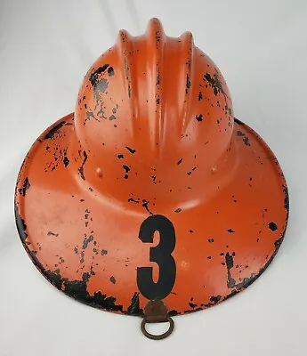 Vintage ED Bullard Hard Boiled Firefighter Helmet Ribbed Fire Hard Hat Fireman • $320.27