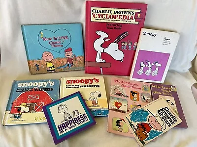 9 Vintage Peanuts Charlie Brown Snoopy Book Lot Paperback & Hard Cover • $19.99