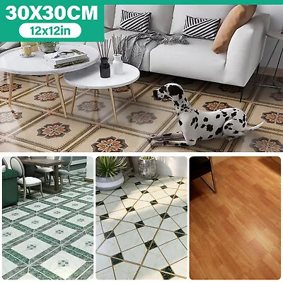 12x12  Self Adhesive Marble Effect PVC Floor Tile Peel And Stick 1.2mm Thickness • $115.99