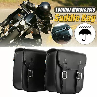 Motorcycle PU Side Saddle Bags For Yamaha Virago XV 250 500 535 700 750 920 1100 • $59.33