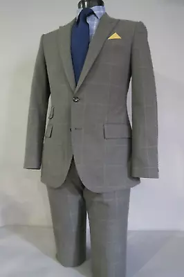 Mint J Crew Ludlow Pencil Gray Hopsack Weave Window Pane Peak Lapel Suit 40 R • $319