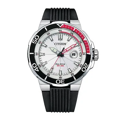 Citizen Men's Eco-Drive Calendar Red Black Bezel Sport Watch 47mm AW1429-00A • $148.99