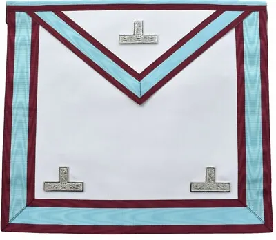 Masonic Standard Mark Degree Worshipful Master WM Apron With Pocket TOP QUALITY • £15.79