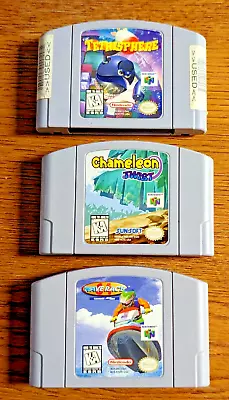 Nintendo 64 Games Lot: Tetrisphere Chameleon Twist & Wave Race Kawasaki Jet Ski • $89.99