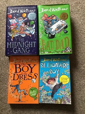 DAVID WALLIAMS BOOK BUNDLE  X4 - Midnight Gang Bad Dad Boy In The Dress & More • £9.99