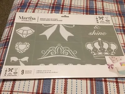 Martha Stewart Adhesive Laser-Cut Stencil 12” X 7 3/4” Gem Stones 1 Sheet NIP • $5.99