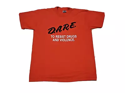 Vintage D.A.R.E. TO RESIST DRUGS AND VIOLENCE. T Shirt 90's LARGE RED • $14.75
