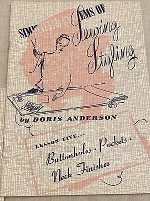 3 Pc Book Lot 1950's Simplified Systems Of Sewing Lesson Books Doris Anderson • $17.99
