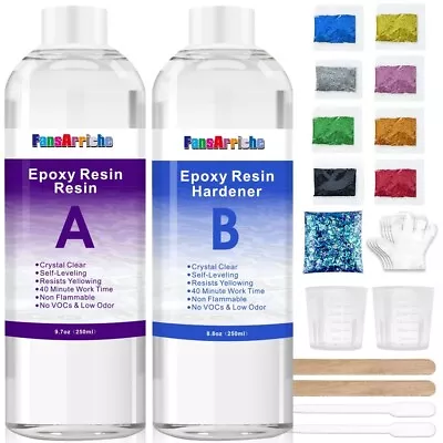 £15 • Buy Epoxy Resin 500ml Crystal Clear Resin And Hardener Kit For Casting And Coating