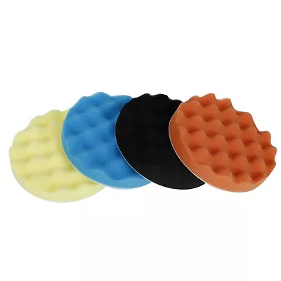 7inch Car Polisher Soft Wave Foam Waffle Pad Buffing Sponge Pads Kit • $8.07