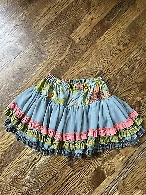 MATILDA JANE Field Trip Tulle Ruffles Floral Skirt GIRLS SZ 6 • $12.99