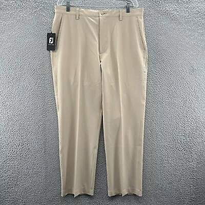 Footjoy Pants Mens 36x30 Beige Golf Performance Stretch Straight Trouser Pants • $59.99