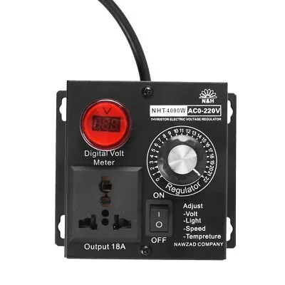 AC 220V 4000W Variable Voltage Regulator Speed Motor Fan Control Controller UK • £14.99