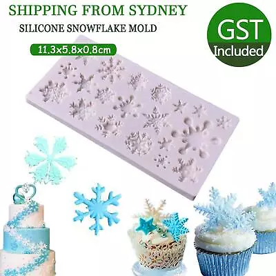 $6.35 • Buy Fondant Silicone Mould Snowflake Shape Chocolate Mold Cake Decor Baking Tool AU