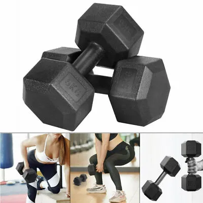 $32.69 • Buy New Fashion Dumbbell Barbell, 5KG Coated Rubber Hex Dumbbell,Pair.Free Shipping