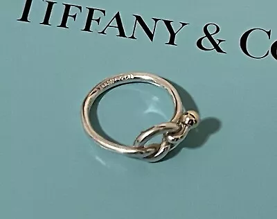 Tiffany & Co. Love Knot Ring  Sterling Silver & 18k Gold Size 5.75  Tiffany Ring • $100