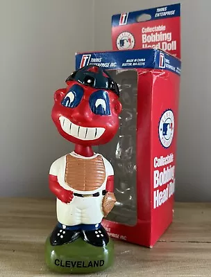 Catcher CHIEF WAHOO Cleveland Indians Retired Mascot 1998 TEI Nodder Bobblehead • $350